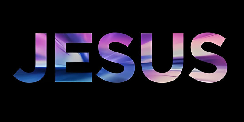 Thick Aluminum License Plate "Jesus Colorful, Black Background"