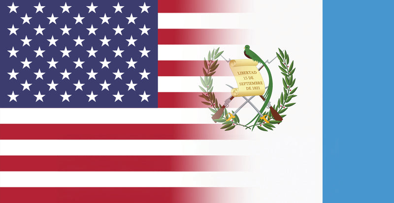 Thick Aluminum License Plate "US + Guatemala"