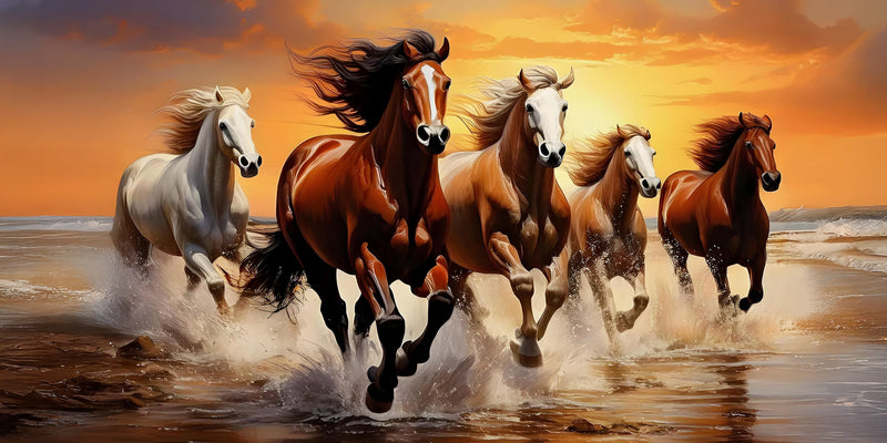 Thick Aluminum License Plate "Horses"