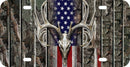 Thick Aluminum License Plate for Deer, Skull, USA Flag