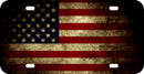 Thick Aluminum License Plate for (USA Flag Dirty)