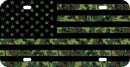 Thick Aluminum License Plate for USA Flag, Green Camouflage