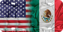 Thick Aluminum License Plate for USA Mexico Flag Merged
