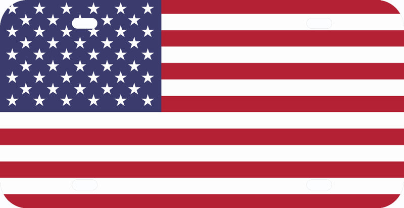 Thick Aluminum License Plate for US Flag