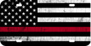 Thick Aluminum License Plate for Thin Red Line Flag