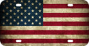 Thick Aluminum License Plate for US Flag, Rusty