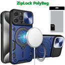 Magsafe Metal Stand Magnetic Phone Case For Iphone 16 Pro Max Blue