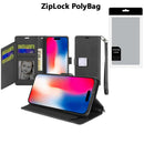 For Samsung A16 Wallet Case Double Fold with Extra Card Slots Black