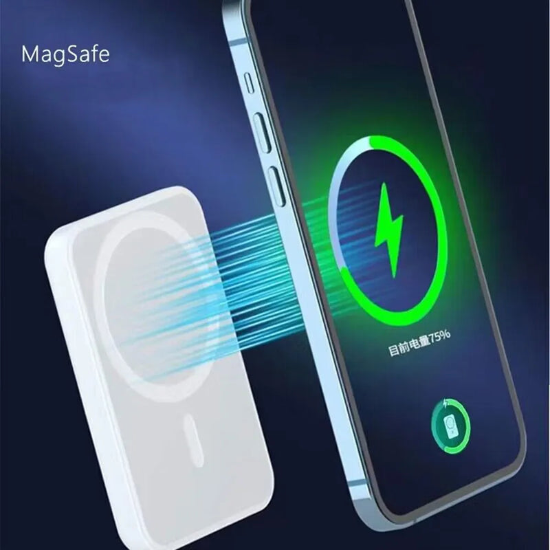 Power Bank Magsafe Wireless Charger Battery Pack 5000mAh Capacity Fast Charging for iPhone 15 14 13 Pro Max 12 Mini