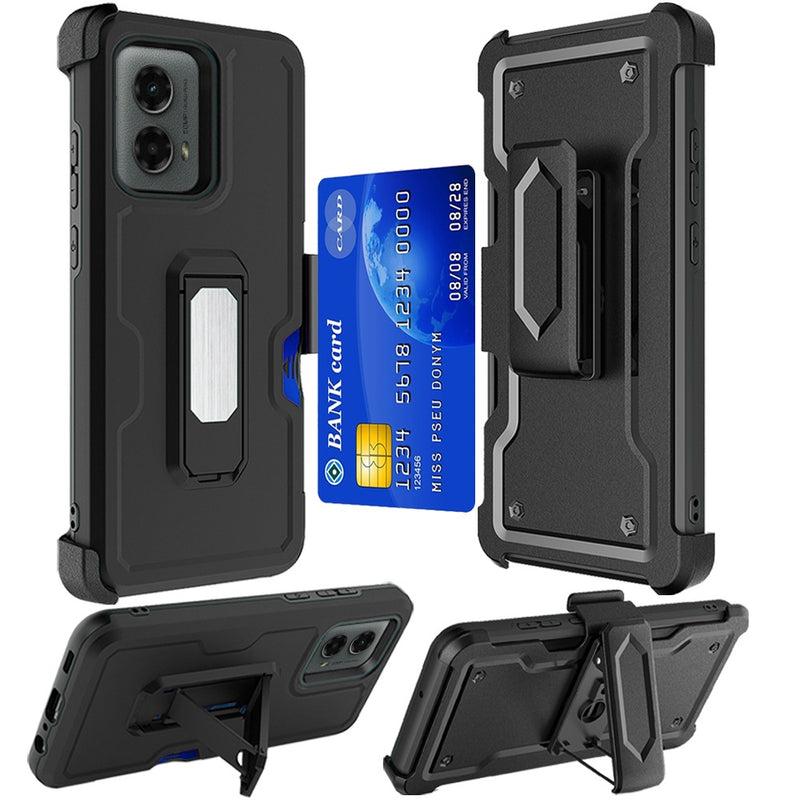 For Motorola Moto G 5G (2024)/ G Play 5G (2024) Case with Card Slot Clip