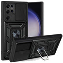 For Samsugn S24 Plus Armor Magnetic Case Hybrid Metal Ring Holder Stand