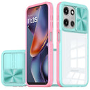 For Moto G 5G 2025 Fusion Transparent Clear Hybrid - Pink/Blue