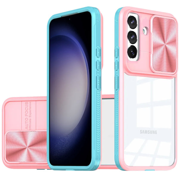 For Samsung S24 FE Fusion Transparent Clear Hybrid - Pink/Blue