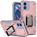 For Motorola G Play 4G 2024 Armor Magnetic Case Hybrid Metal Ring Holder Stand