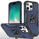 For Apple iPhone 16 Pro Max Armor Magnetic Case Hybrid Metal Ring Holder Stand