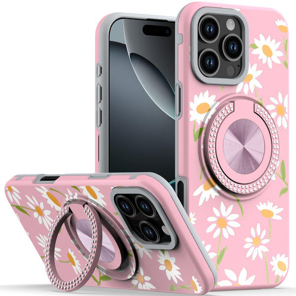 Hybrid Design Case with Diamond Ring for Apple iPhone 12/ 12 pro
