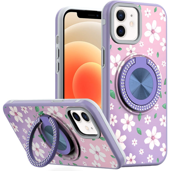 Hybrid Design Case with Diamond Ring for Apple iPhone 16 Pro Max