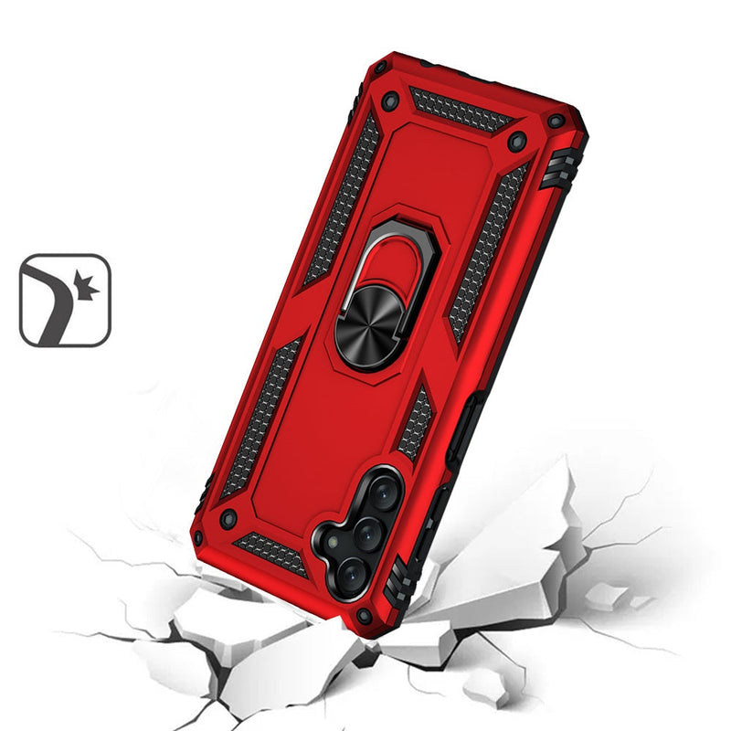 For Samsung A54 Armor Magnetic Case Hybrid Metal Ring Holder Stand Red