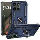 For Motorola Edge 2025 Ring Magnetic Kickstand Hybrid Case Cover - Blue