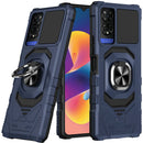 For TCL 50XE Armor Magnetic Case Hybrid Metal Ring Holder Stand