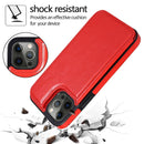 For Apple iPhone 13 Pro Max (6.7") Wallet Card Case Magnetic Light Weight Stand-Red