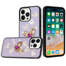 For Samsung A25 SPLENDID Diamond Glitter Ornaments Engraving Case Cover - Butterflies Purple
