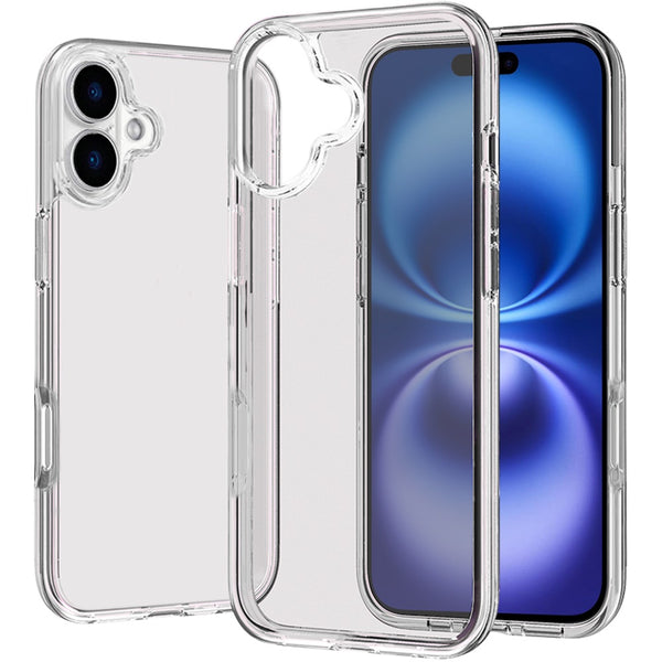 For iPhone 17 Transparent Thick 3mm Hybrid Case-Clear