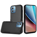 For Motorola G 5G (2023) Tough Strong Dual Layer Flat Hybrid Case Cover - Black