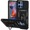 For Motorola G 5G/ G Play 5G 2025 Ring Magnetic Kickstand Hybrid Case Cover - Black