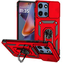 For Motorola G 5G/ G Play 5G 2025 Ring Magnetic Kickstand Hybrid Case Cover - Red