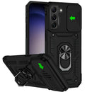 For Samsung S23 FE 5G Ring Magnetic Kickstand Hybrid Case Cover - Black