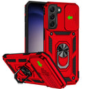 For Samsung S23 FE 5G Ring Magnetic Kickstand Hybrid Case Cover - Red