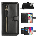 For Samsung A14 5G Premium Wallet MultiCard Holder Money Zipper With Magnetic Flap - Black
