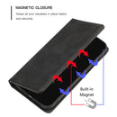 For Samsung A14 5G Wallet Premium PU Vegan Leather ID Card Money Holder with Magnetic Closure - Black