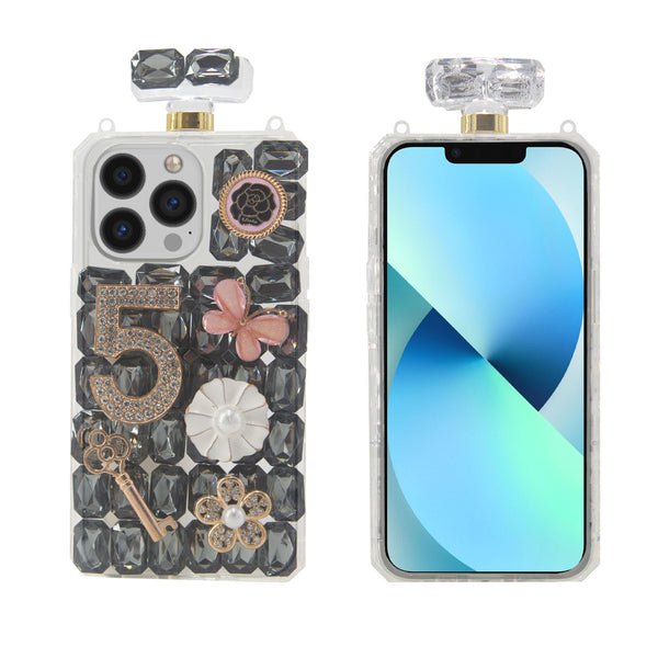 Luxury Diamond Bling Sparkly Glitter Perfume Bottle Case For Apple iPhone 13 Pro