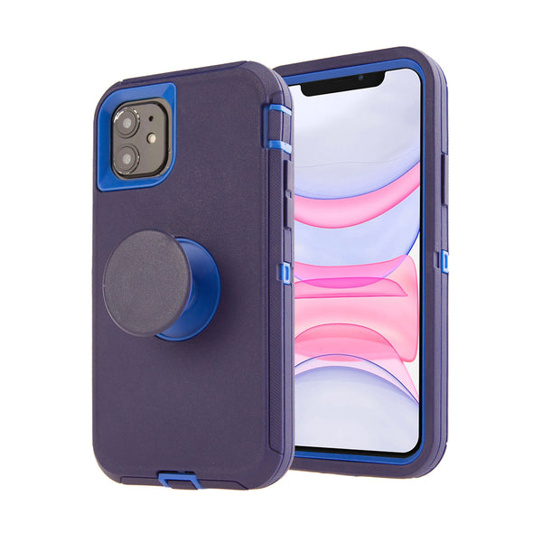 Defender Case for Apple iPhone 11 6.1" with popopup Socket Stand Blue