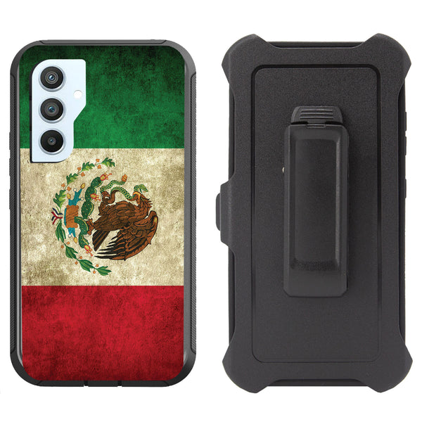 Printed Rugged Shockproof Case for Samsung Galaxy S23 FE Clip Heavy Duty Mexico Flag
