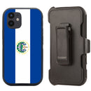 Shockproof Case for Apple iPhone 12 Mini 5.4" Flag El Salvador Cover Clip Rugged