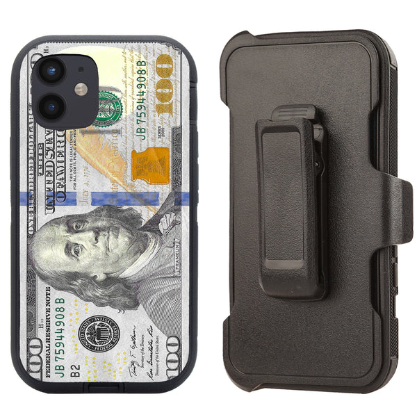 Shockproof Case for Apple iPhone 12 6.1" $100 Dollar Bill