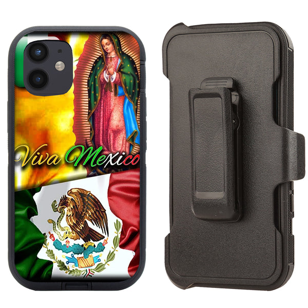Shockproof Case for Apple iPhone 12 6.1" With Clip Viva Mexico