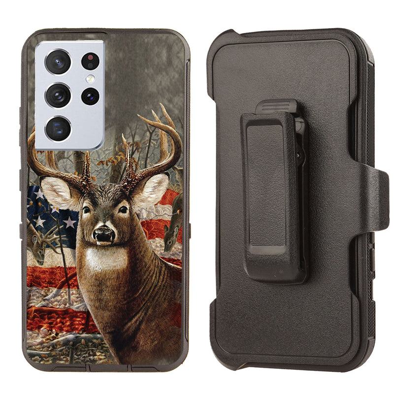 Shockproof Case for Samsung Galaxy S21 Ultra Deer Flag