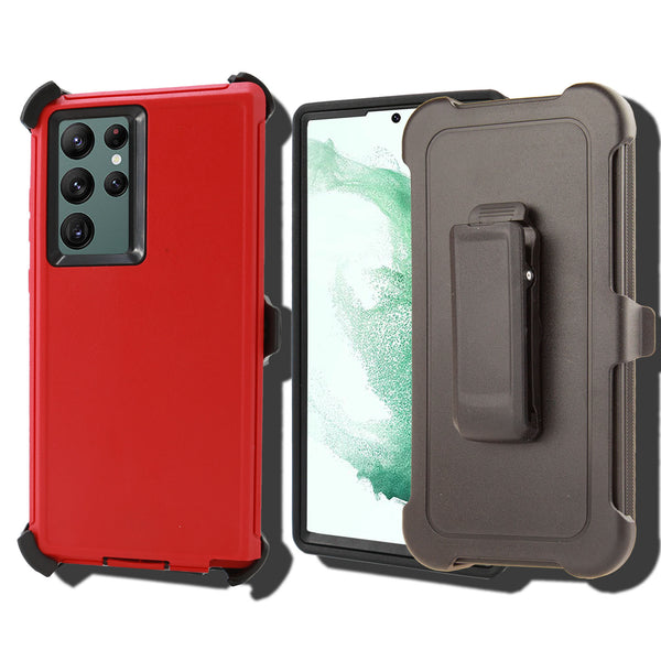 Shockproof Case for Samsung Galaxy S22 Ultra Cover Clip Rugged Heavy Duty