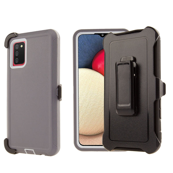 Shockproof Case for Samsung Galaxy A02S Clip Rugged Grey