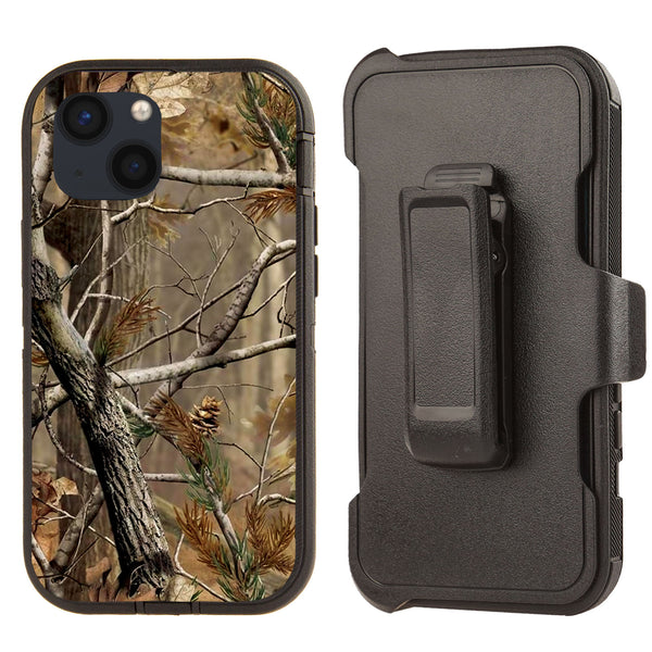 Shockproof Case for Apple iPhone 13 Mini 5.4" Camouflage Tree Brown Cover Clip