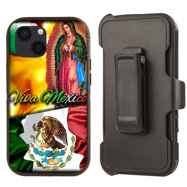 Shockproof Case for Apple iPhone 13 With Clip Rugged Heavy Duty Viva Mexico