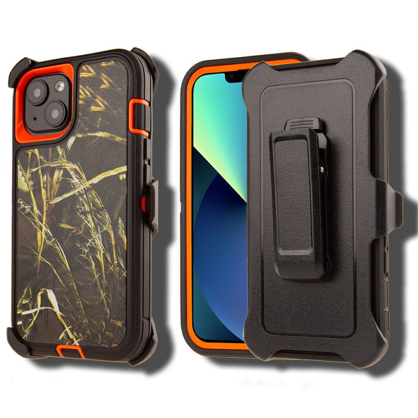 Shockproof Case for Apple iPhone 15 Camouflage Clip Cover Rugged Heavy Duty