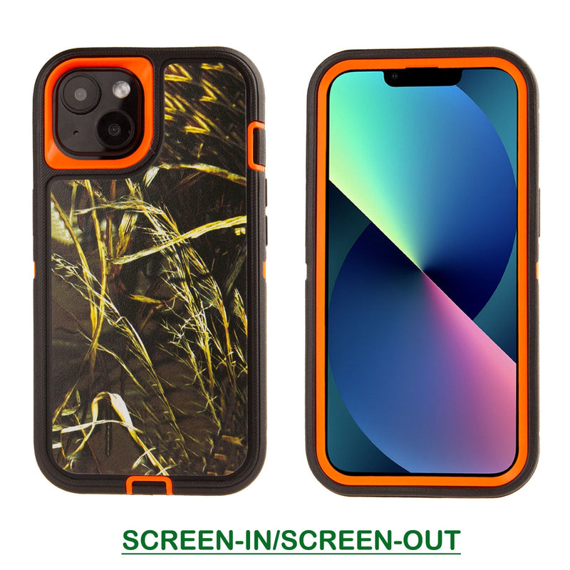 Shockproof Case for Apple iPhone 15 Camouflage Clip Cover Rugged Heavy Duty