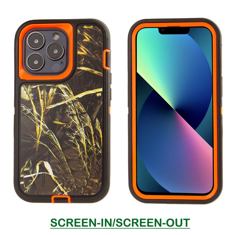 Shockproof Case for Apple iPhone 15 Pro Camouflage Clip Cover Rugged Heavy Duty