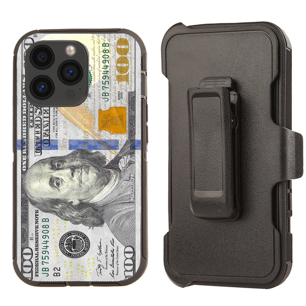 Shockproof Case for Apple iPhone 13 Pro Rugged With Clip Money $100