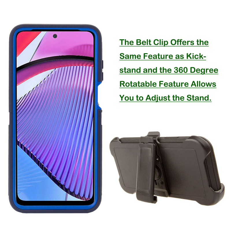 Shockproof Case for Motorola Moto G Pure (2023) G Power (2023) Clip Rugged Heavy